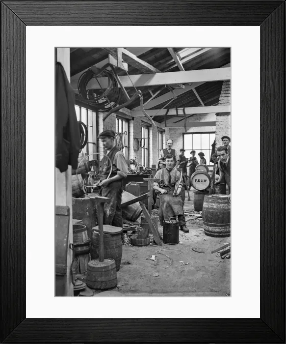 Framed Print : Men and boys in a workshop Framed Print : Men and boys in a workshop