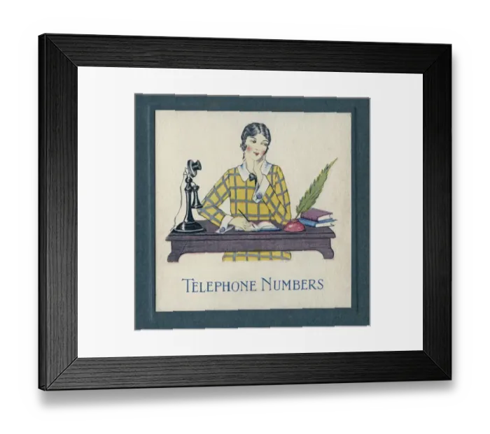 Framed Print : Cover design, Telephone Numbers book Framed Print : Cover design, Telephone Numbers book