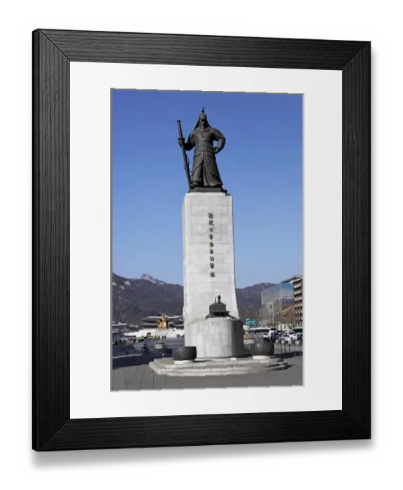 Framed Print : Statue of Admiral Yi Sun-sin in Seoul, South Korea Framed Print : Statue of Admiral Yi Sun-sin in Seoul, South Korea