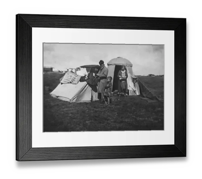 Framed Print : Morning camping scene