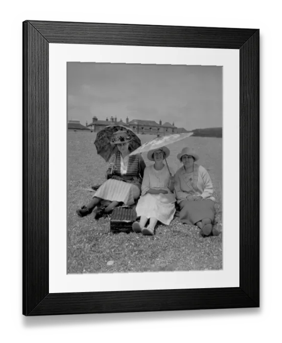 Framed Print : Three women with parasols Framed Print : Three women with parasols