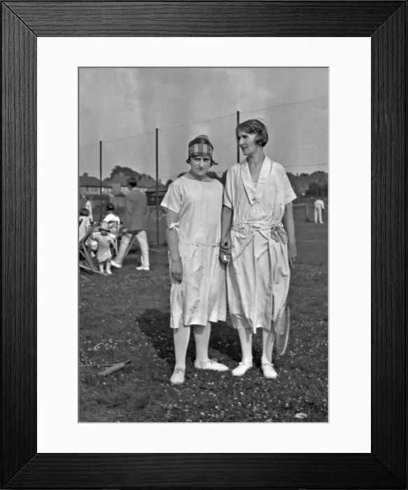 Framed Print : Two women at a tennis club Framed Print : Two women at a tennis club