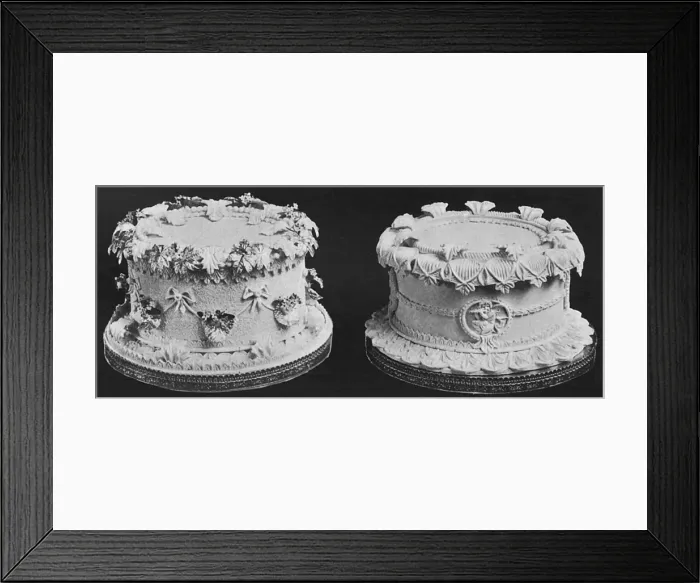 Framed Print : Wedding Cakes with Stucco Finish and Moulded Decorations Framed Print : Wedding Cakes with Stucco Finish and Moulded Decorations