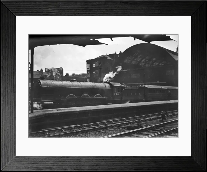 Framed Print : LNER steam engine outside a station Framed Print : LNER steam engine outside a station
