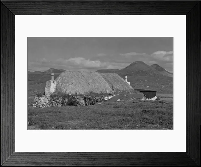 Framed Print : Cottages in a bleak Scottish landscape Framed Print : Cottages in a bleak Scottish landscape