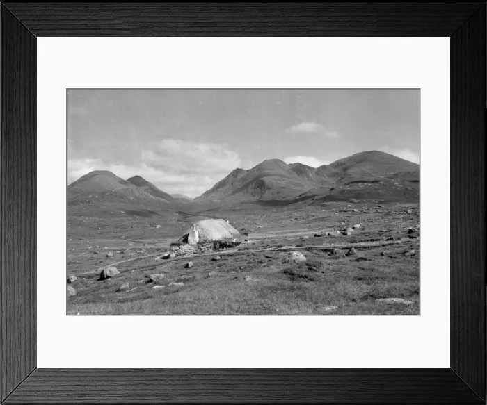 Framed Print : Cottage in a bleak Scottish landscape Framed Print : Cottage in a bleak Scottish landscape