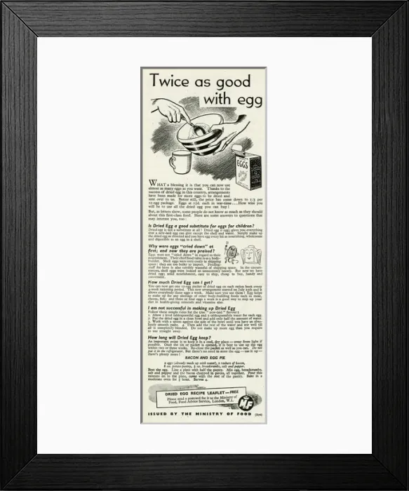 Framed Print : Advert for the Ministry of Food 1943 Framed Print : Advert for the Ministry of Food 1943