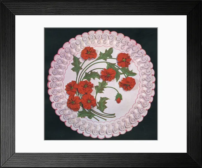 Framed Print : Designs for Cake Tops, Poppy design Framed Print : Designs for Cake Tops, Poppy design