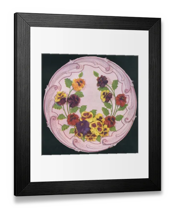 Framed Print : Designs for Cake Tops, Pansy Design Framed Print : Designs for Cake Tops, Pansy Design