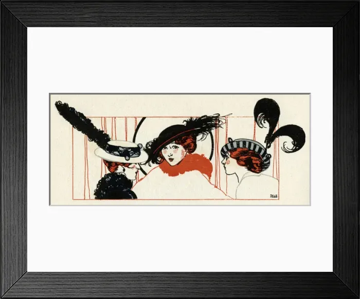 Framed Print : Women with feathered hats 1913 Framed Print : Women with feathered hats 1913