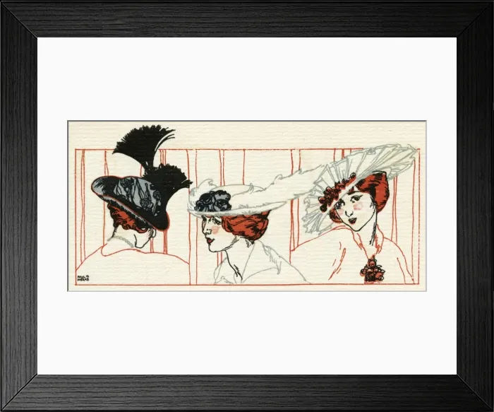 Framed Print : Women with feathered hats 1913 Framed Print : Women with feathered hats 1913