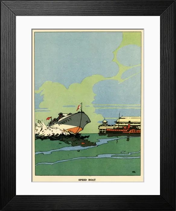 Framed Print : Speed boat tearing through the water Framed Print : Speed boat tearing through the water