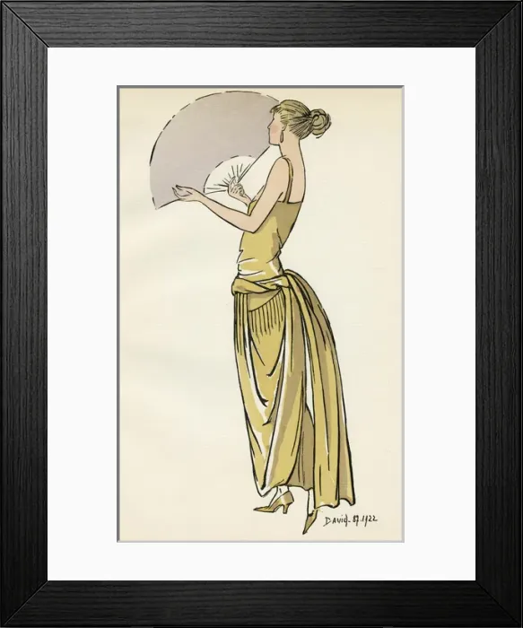 Framed Print : Women with a fan 1922 Framed Print : Women with a fan 1922