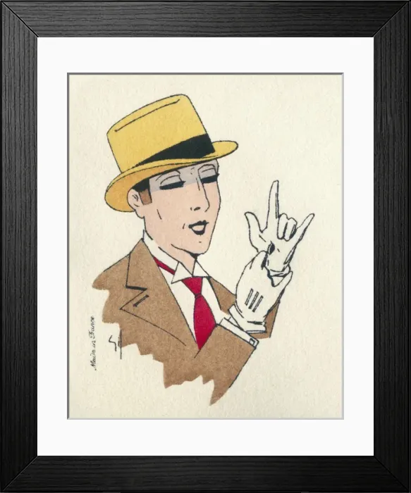 Framed Print : Business card design, woman in male costume Framed Print : Business card design, woman in male costume