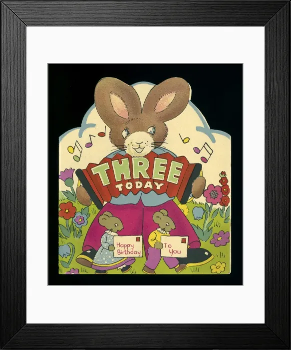 Framed Print : Birthday card, three today Framed Print : Birthday card, three today