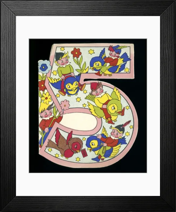 Framed Print : Birthday card, five years old Framed Print : Birthday card, five years old
