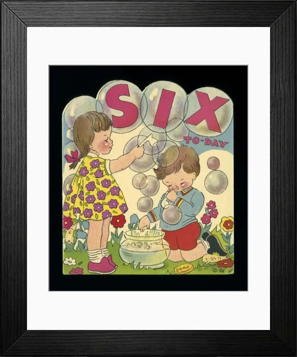 Framed Print : Birthday card, six today Framed Print : Birthday card, six today