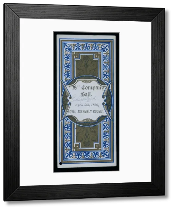 Framed Print : Ticket to a regimental ball, Royal Assembly Rooms Framed Print : Ticket to a regimental ball, Royal Assembly Rooms