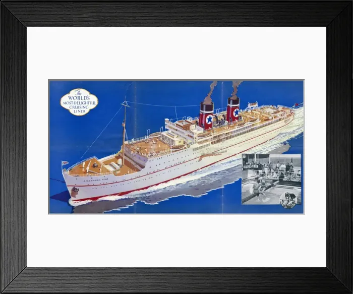 Framed Print : Poster advertising the Blue Star Line Framed Print : Poster advertising the Blue Star Line