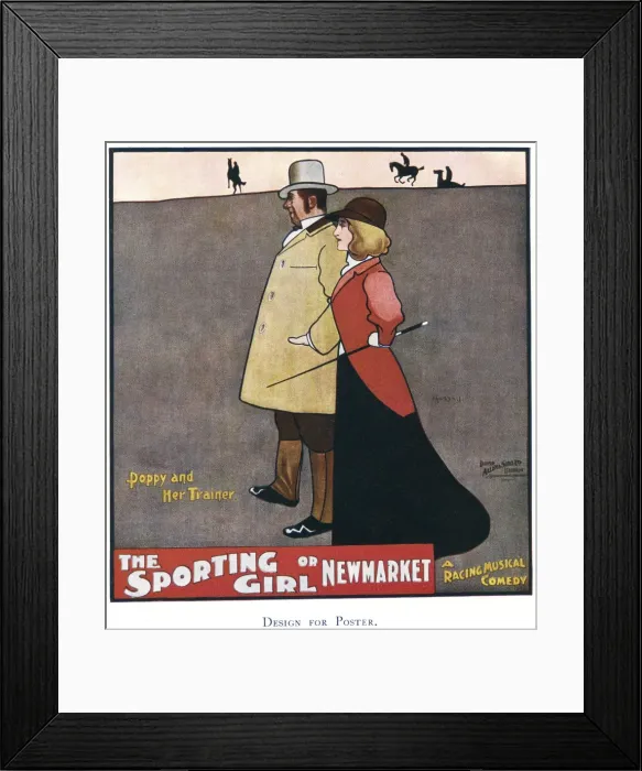 Framed Print : Poster advertising The Sporting Girl, or Newmarket Framed Print : Poster advertising The Sporting Girl, or Newmarket