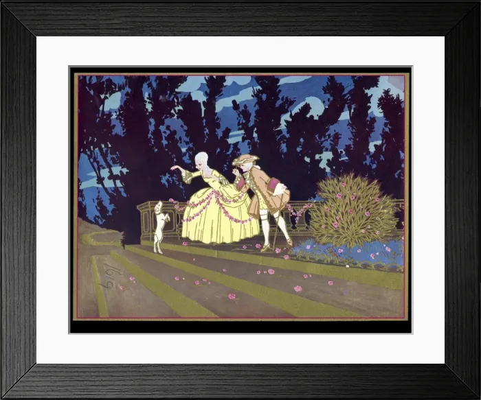 Framed Print : Chocolate box design, couple with dog Framed Print : Chocolate box design, couple with dog