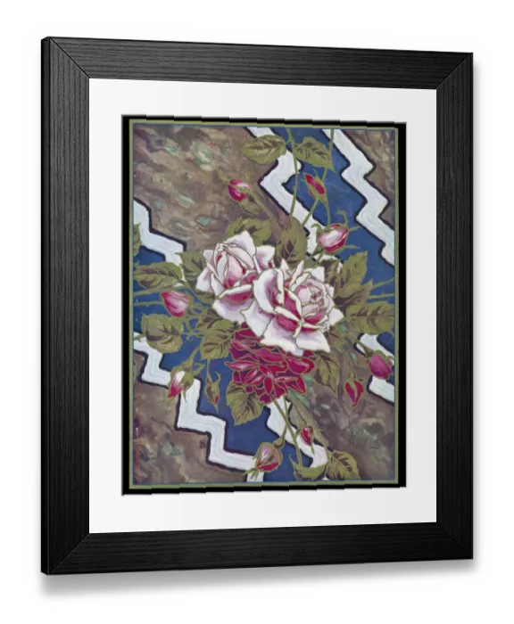 Framed Print : Chocolate box design, pink roses and buds Framed Print : Chocolate box design, pink roses and buds