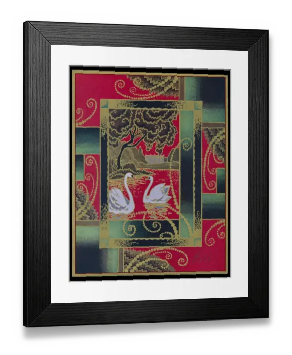 Framed Print : Chocolate box design, two white swans Framed Print : Chocolate box design, two white swans
