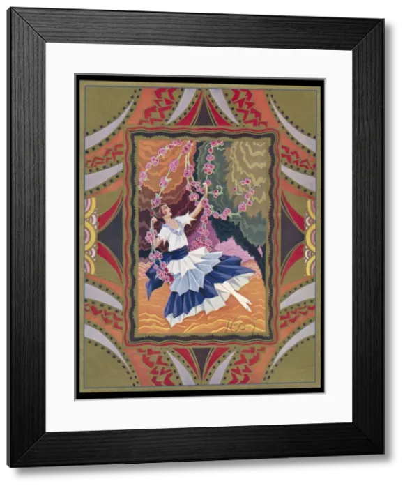 Framed Print : Chocolate box design, lady on a swing Framed Print : Chocolate box design, lady on a swing
