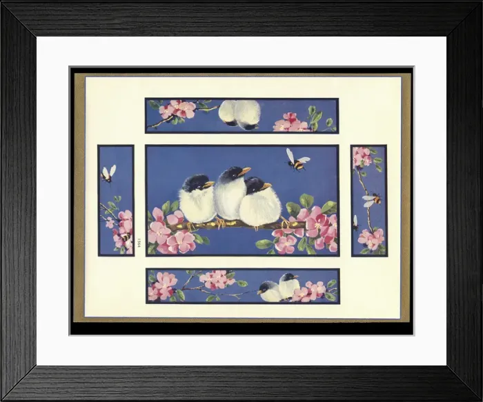 Framed Print : Chocolate box design, birds and bees Framed Print : Chocolate box design, birds and bees
