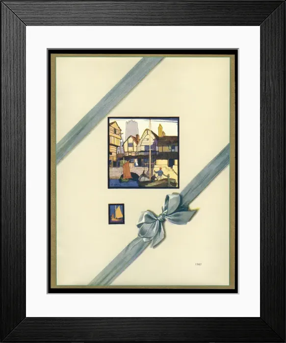 Framed Print : Chocolate box design, harbour scene with boats Framed Print : Chocolate box design, harbour scene with boats