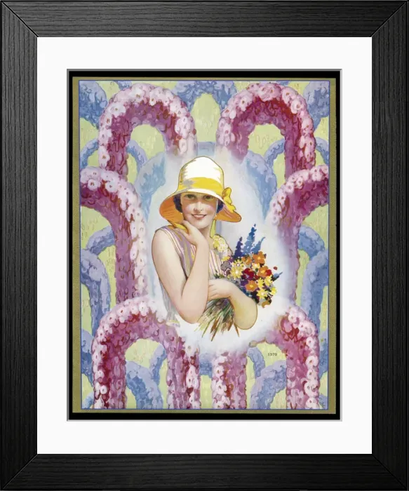 Framed Print : Chocolate box design, lady with flowers Framed Print : Chocolate box design, lady with flowers