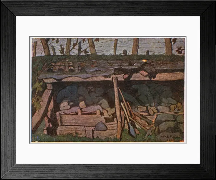 Framed Print : Italian postcard, infantrymens dugout, WW1 Framed Print : Italian postcard, infantrymens dugout, WW1