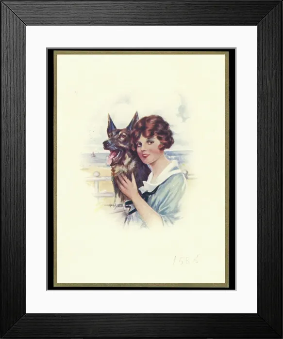 Framed Print : Chocolate box design, lady and horse Framed Print : Chocolate box design, lady and horse