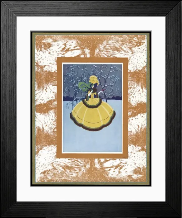 Framed Print : Chocolate box design, lady in yellow dress Framed Print : Chocolate box design, lady in yellow dress
