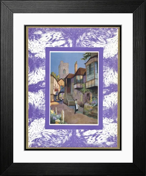 Framed Print : Chocolate box design, village street scene Framed Print : Chocolate box design, village street scene
