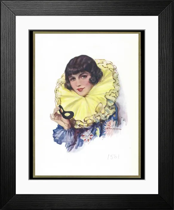 Framed Print : Chocolate box design, lady in carnival costume Framed Print : Chocolate box design, lady in carnival costume