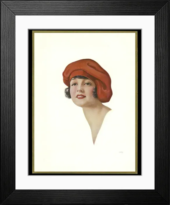 Framed Print : Chocolate box design, lady in red hat Framed Print : Chocolate box design, lady in red hat