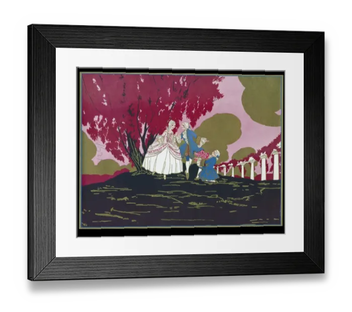 Framed Print : Chocolate box design, 18th century scene