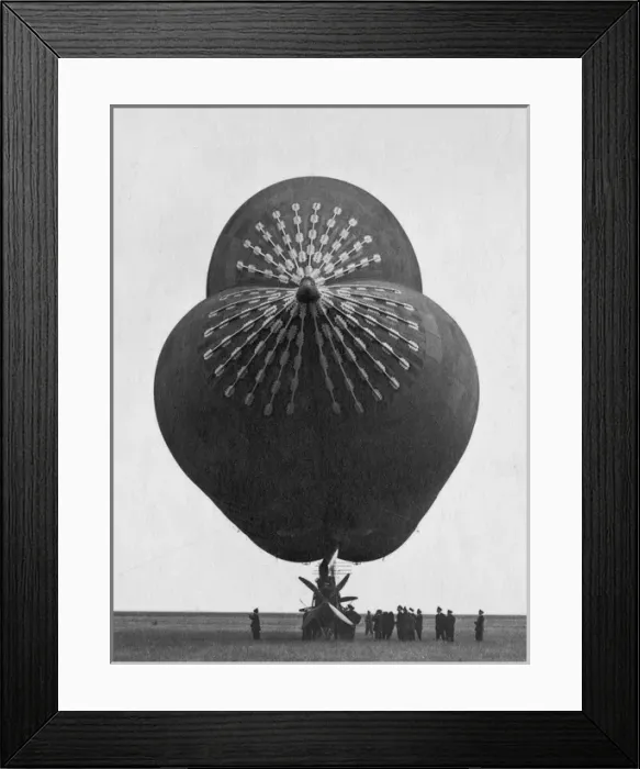 Framed Print : Early British dirigible, front view Framed Print : Early British dirigible, front view