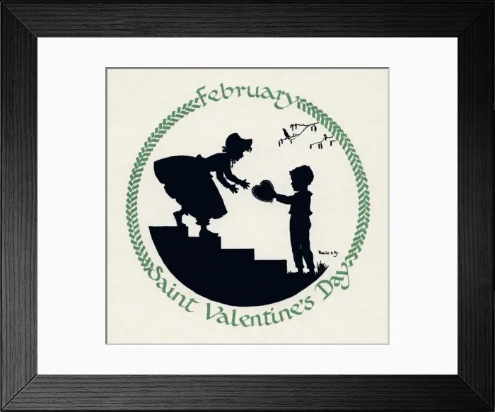 Framed Print : Silhouette Calendar -- February Framed Print : Silhouette Calendar -- February