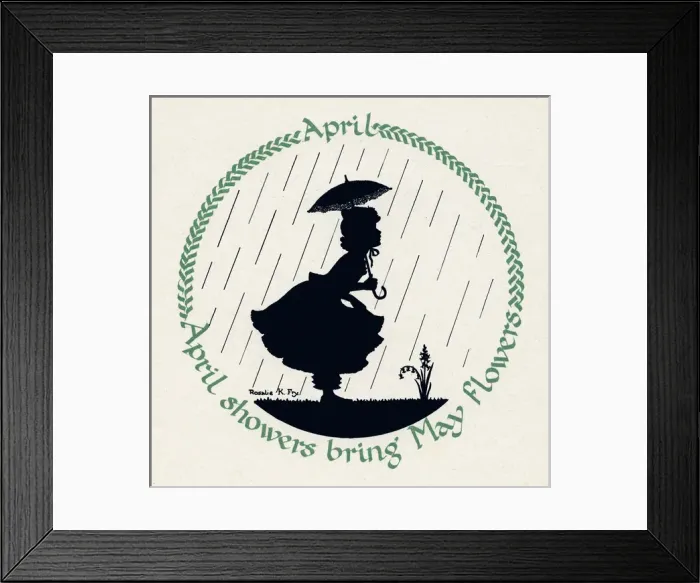 Framed Print : Silhouette Calendar -- April Framed Print : Silhouette Calendar -- April