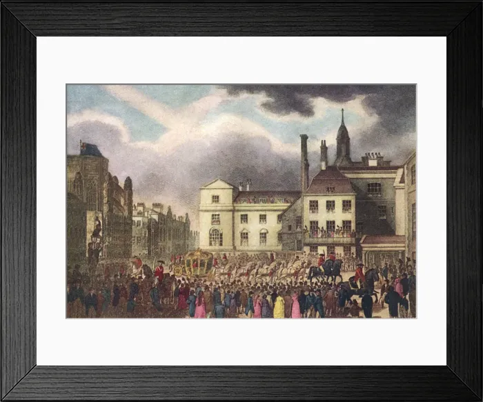 Framed Print : Houses of Parliament with Royal procession, 1804 Framed Print : Houses of Parliament with Royal procession, 1804