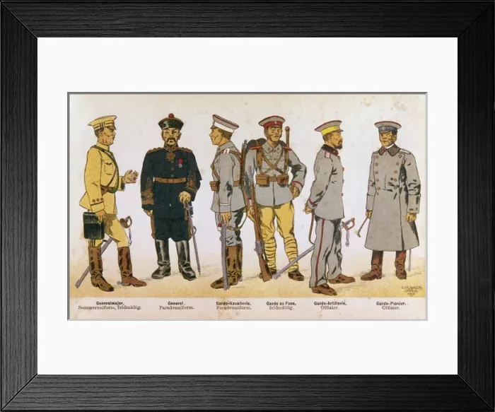 Framed Print : Six Japanese soldiers in uniform