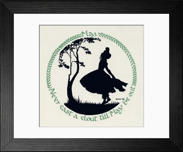 Framed Print : Silhouette Calendar -- May Framed Print : Silhouette Calendar -- May