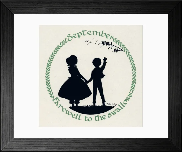 Framed Print : Silhouette Calendar -- September Framed Print : Silhouette Calendar -- September