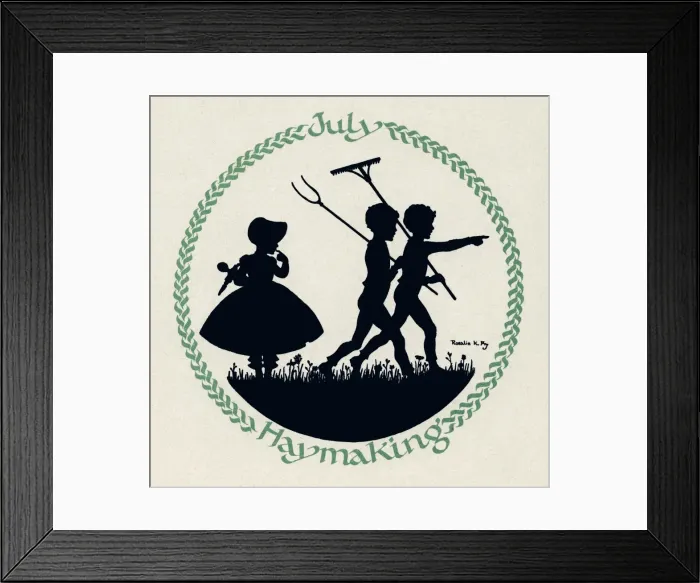 Framed Print : Silhouette Calendar -- July Framed Print : Silhouette Calendar -- July