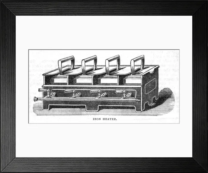 Framed Print : Iron heater, 1888 Framed Print : Iron heater, 1888