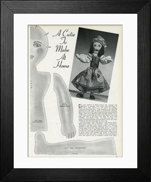 Framed Print : Home-made dolly for Christmas 1944 Framed Print : Home-made dolly for Christmas 1944