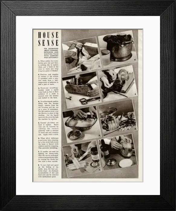 Framed Print : Mending household items 1944 Framed Print : Mending household items 1944