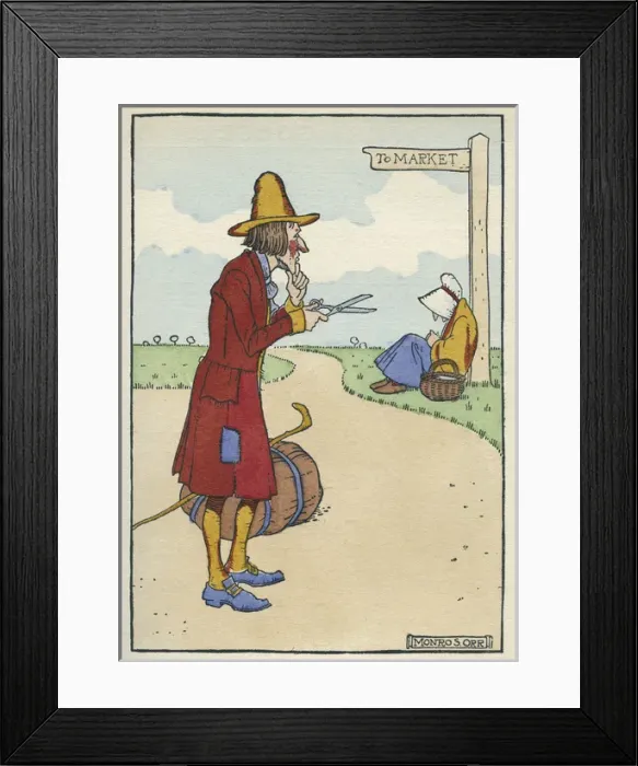 Framed Print : Mother Goose illustration -- There was an old woman Framed Print : Mother Goose illustration -- There was an old woman
